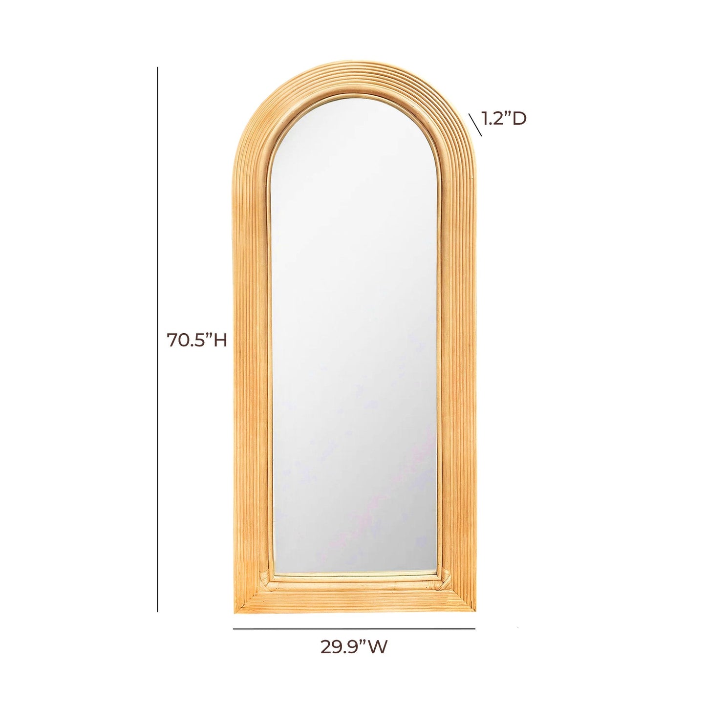 Dimensions of Boho Curves 70" Floor Mirror