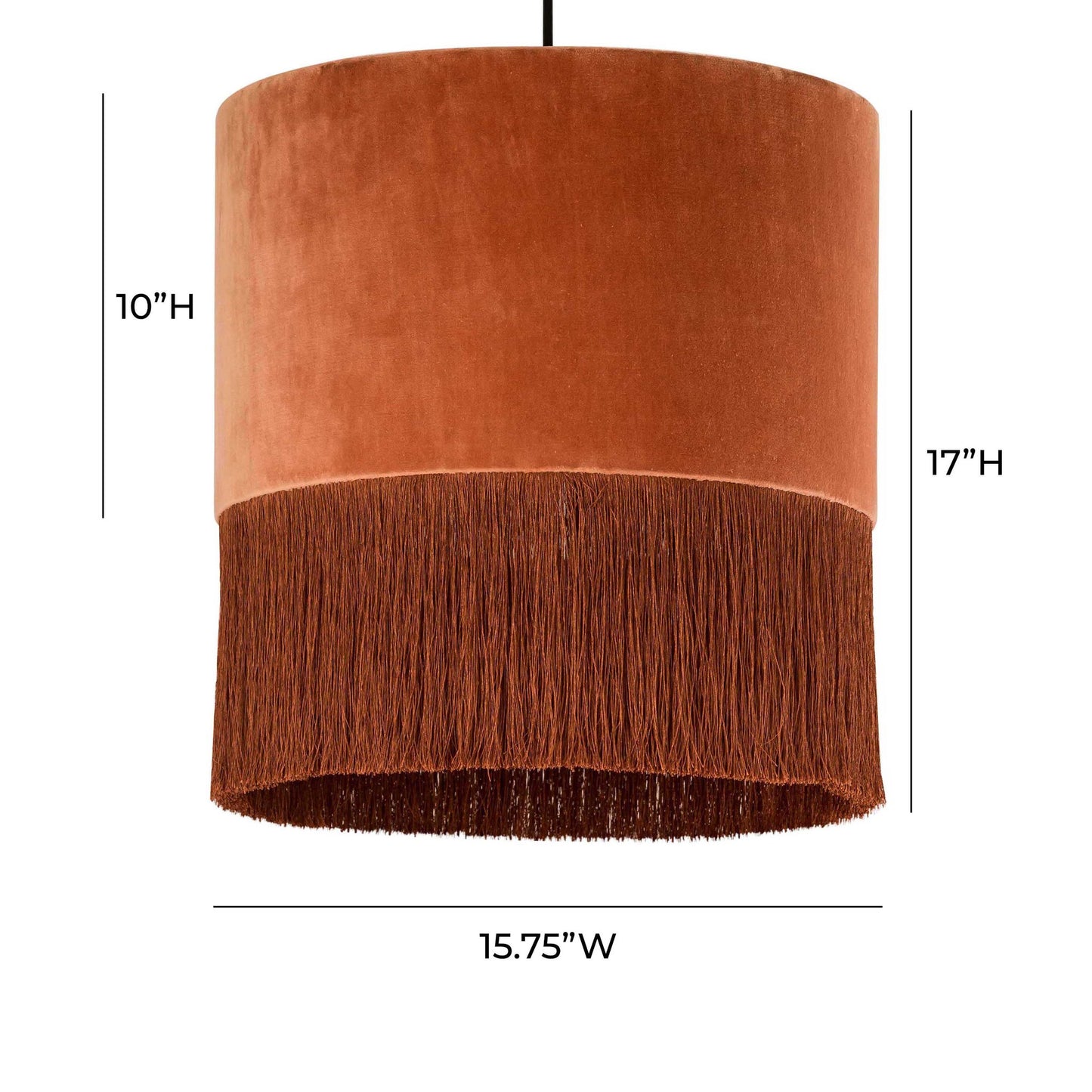 Dimensions of Cascade Nouveau Pendant Light in Brick