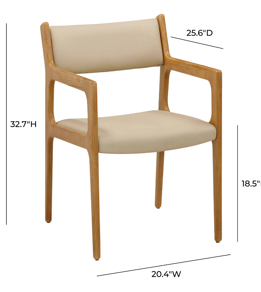 Dimensions of Harlow Vegan Leather Dining Chair Pair