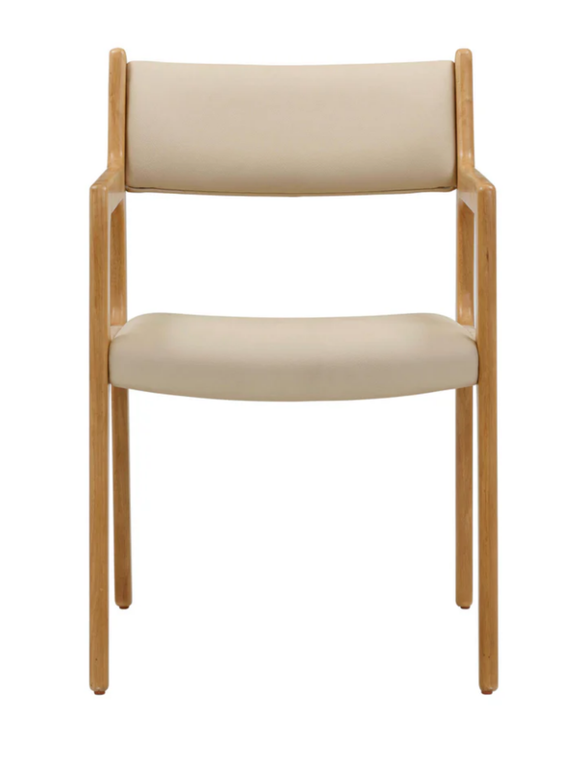 Front view of Harlow Vegan Leather Dining Chair Pair