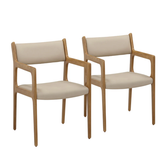 Full view of Harlow Vegan Leather Dining Chair Pair