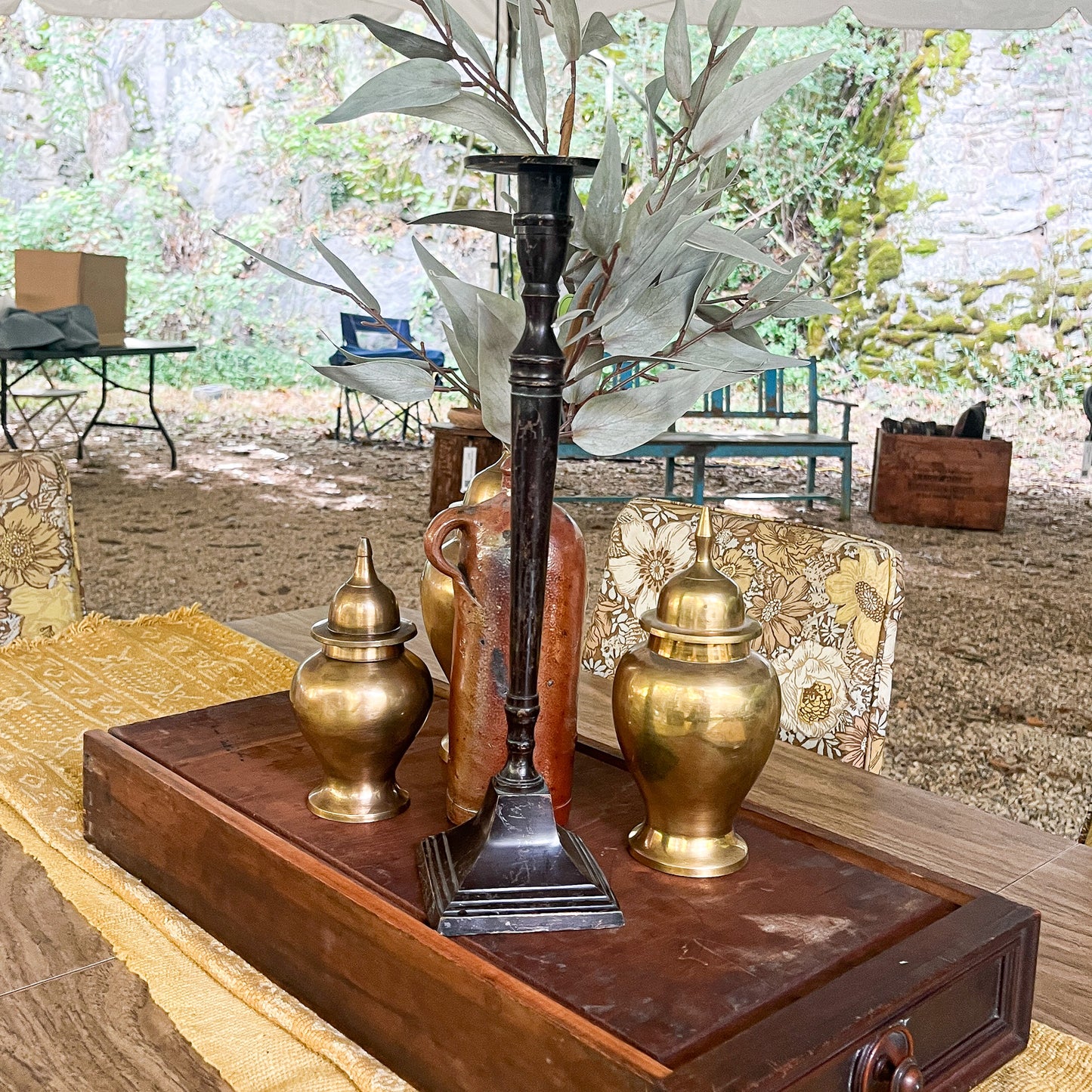 Tarnished Candlestick 14"