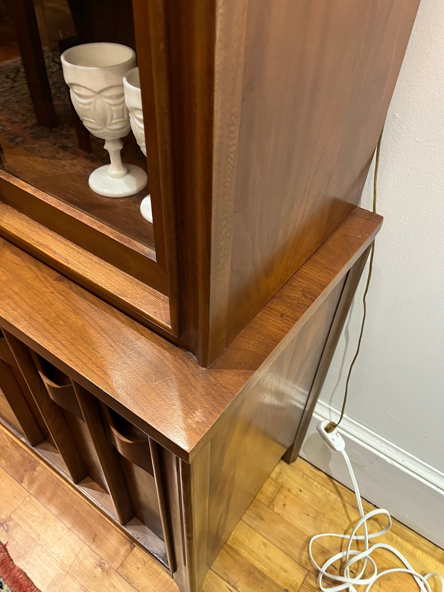 Kent Coffey Perspecta Dining Hutch in Walnut and Rosewood
