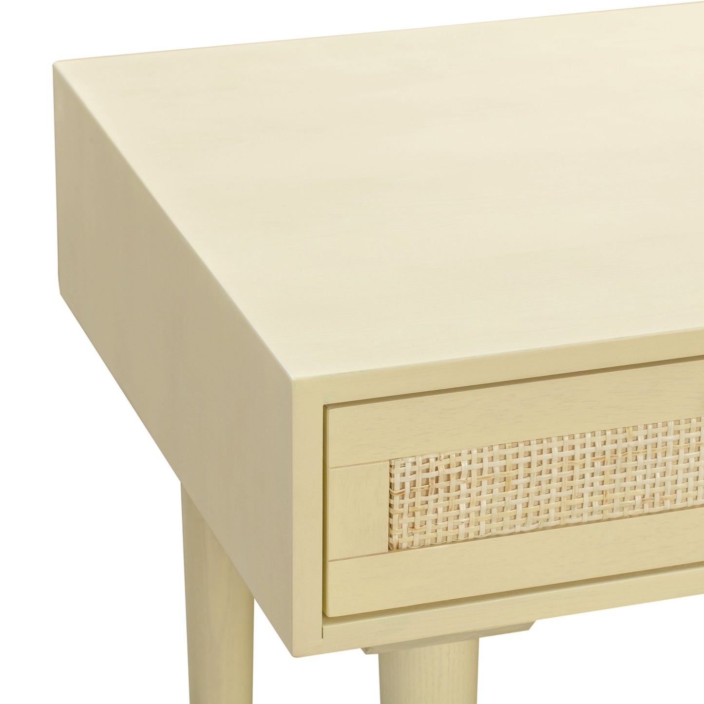 90's Cream Top Side view of Martinique Cane Desk