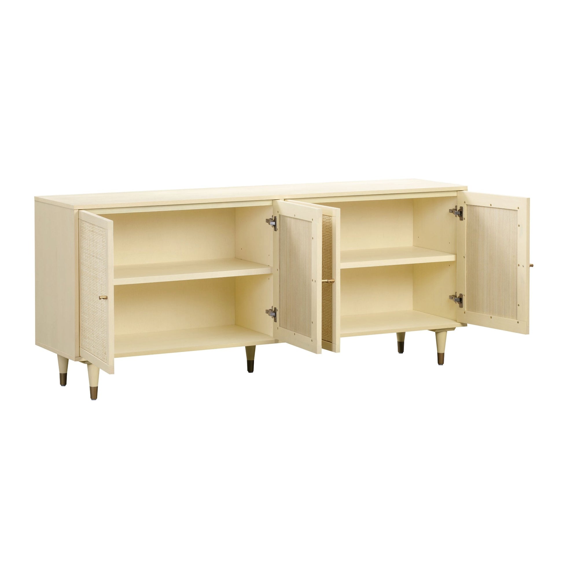 Full Open Cabinet of Martinique Cane Credenza