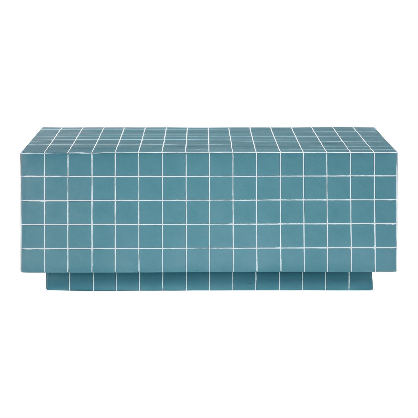 Retro Teal Front View of Mosaic Coffee Table
