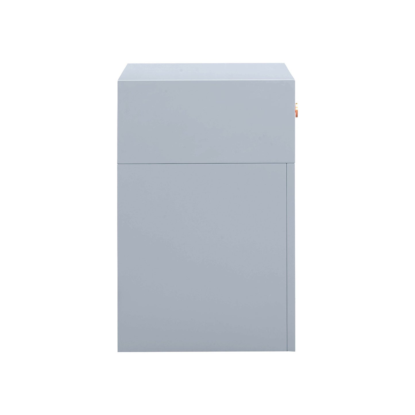 Pastel Blue Side View of Riviera Rattan Nightstand