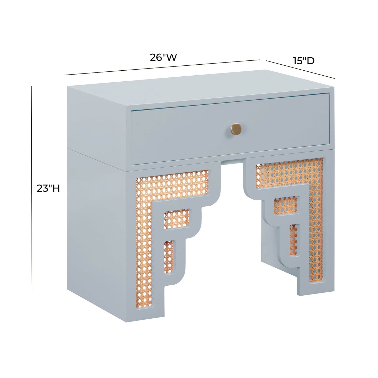 Dimension Detail of Riviera Rattan Nightstand