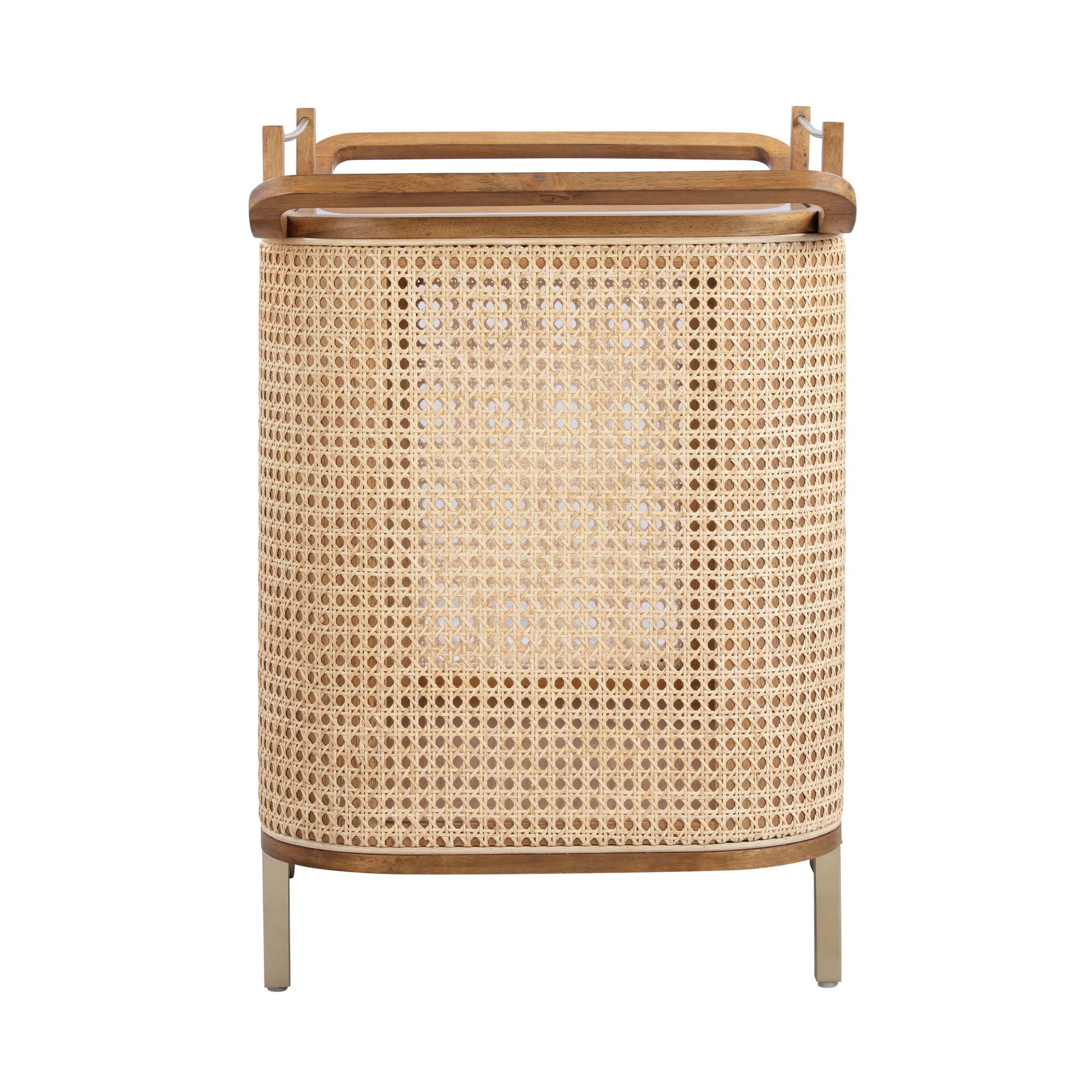 Side View of Soiree Cane Bar Cart