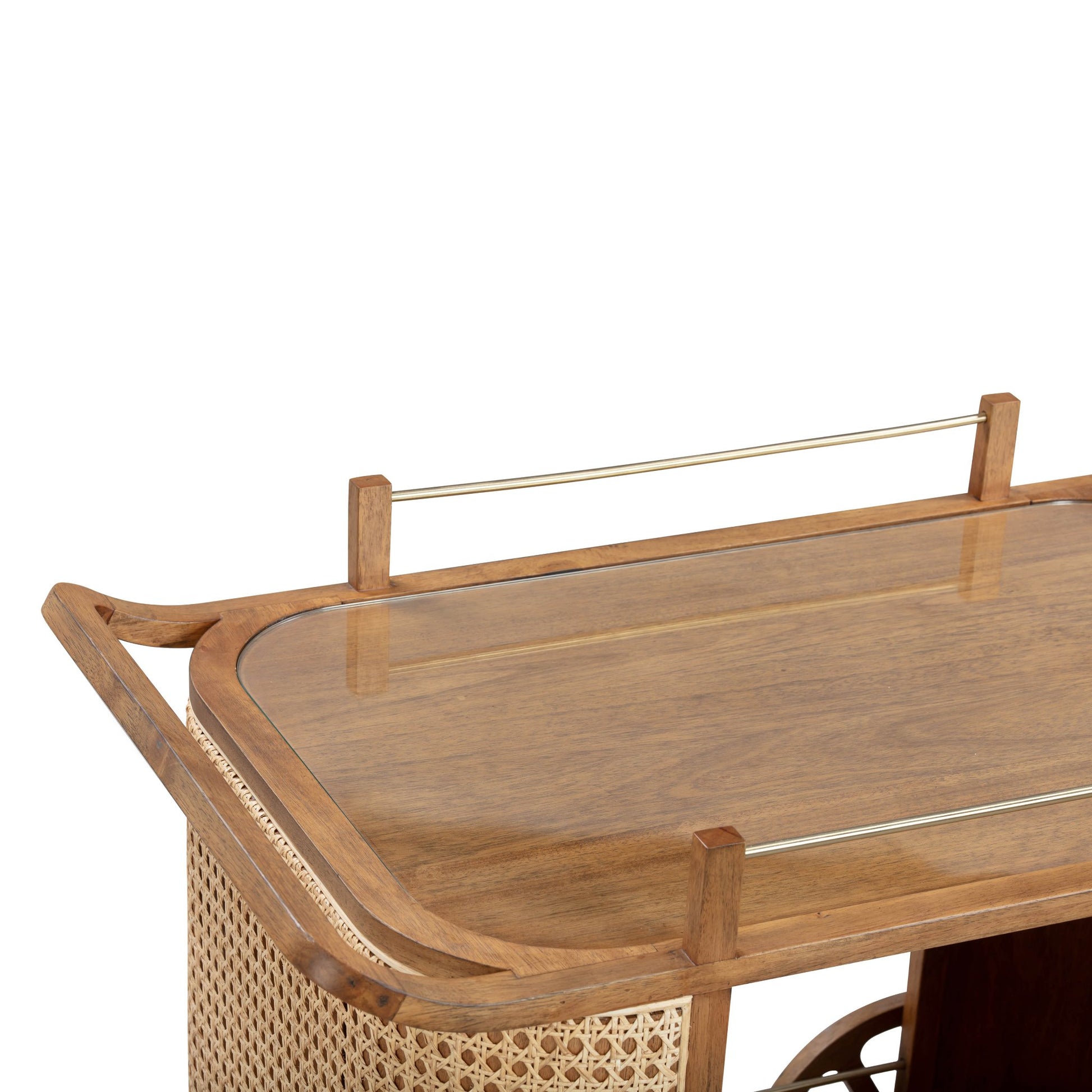 Top View of Soiree Cane Bar Cart