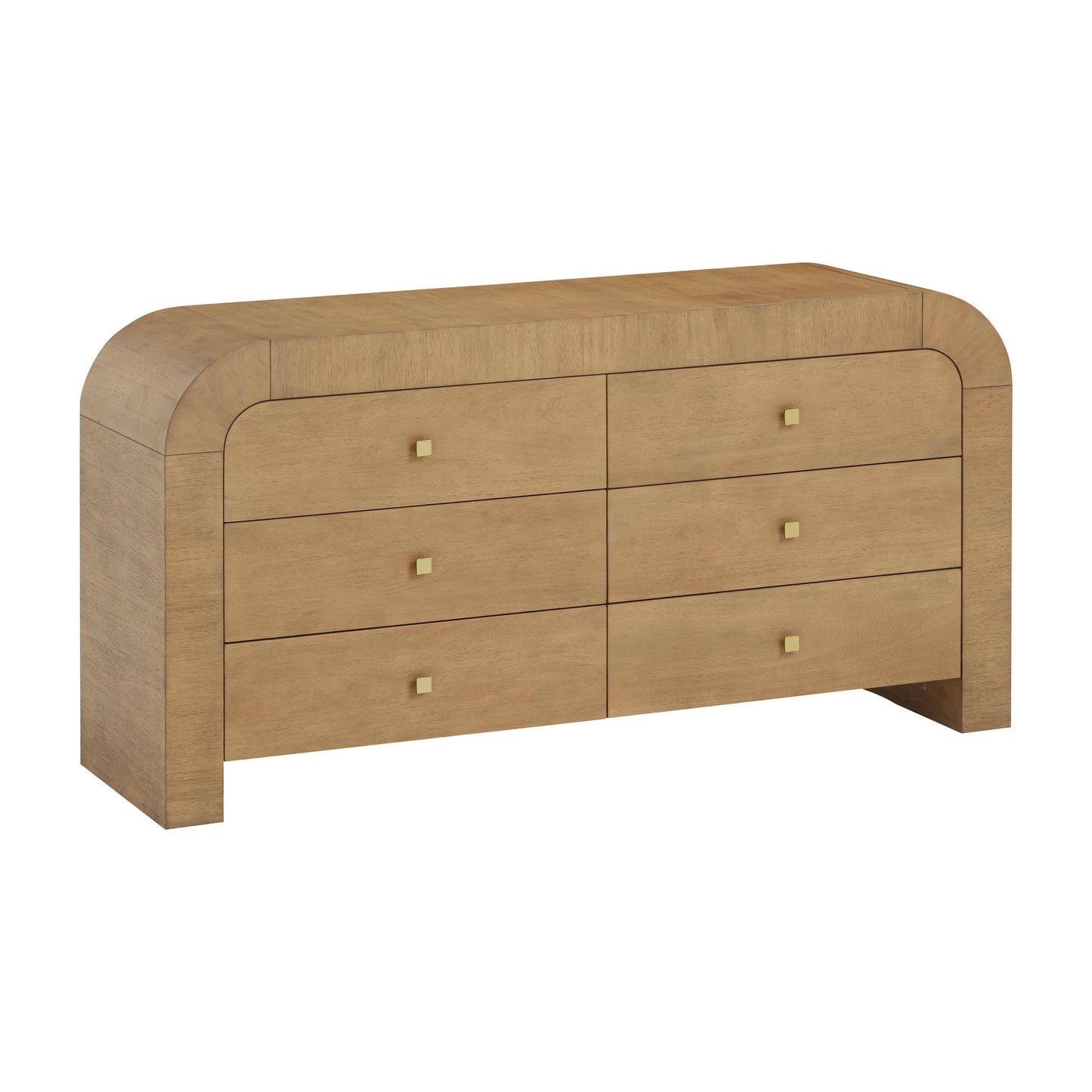 Hump 6 Drawer Natural Dresser