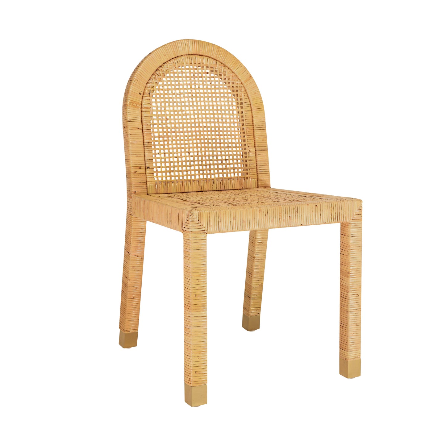 Amara Rattan Performance Fabric Arched Back Dining Chair