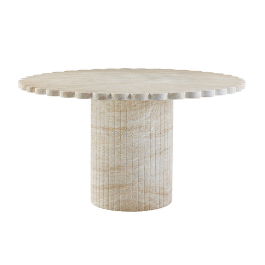 Blossom Washed Travertine Finish Indoor/Outdoor 54" Round Dining Table