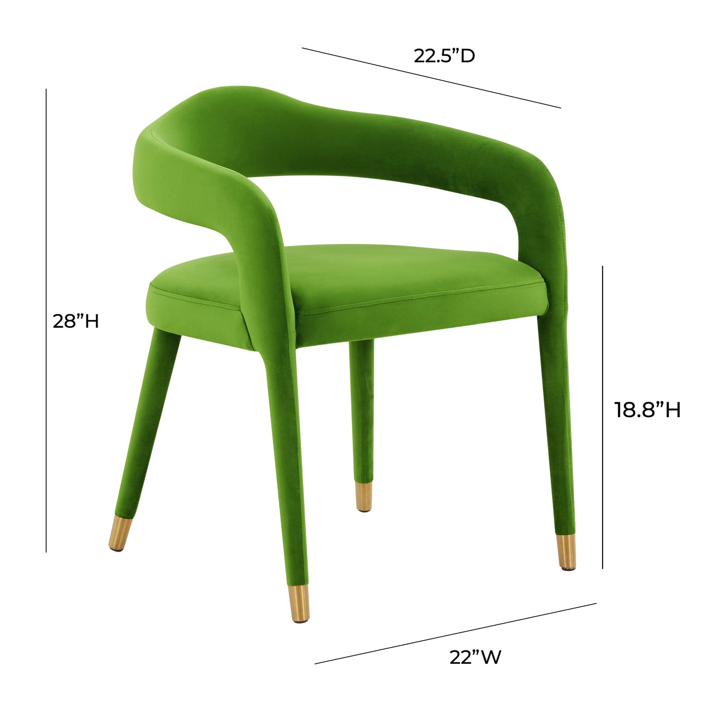 Lucia Green Velvet Dining Chair