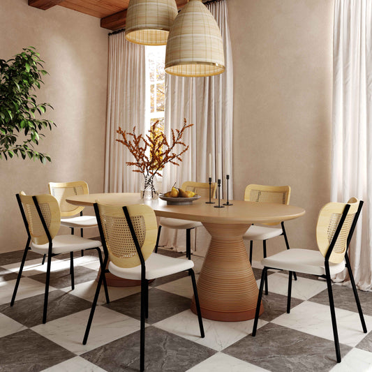 Fassa Terracotta Indoor/Outdoor 87" Oval Dining Table