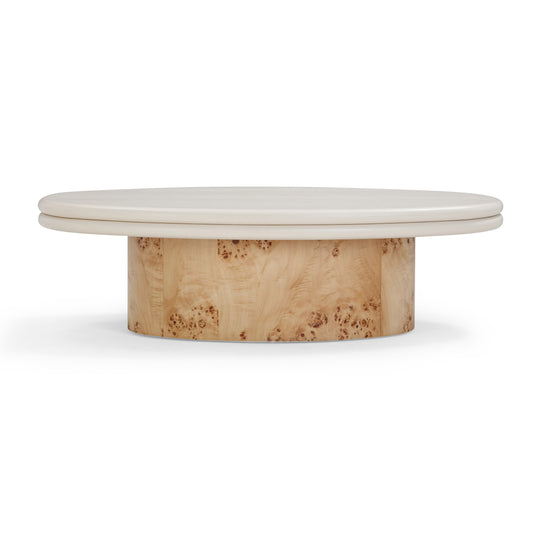 Tanner Natural Burl & Cream Ash Coffee Table