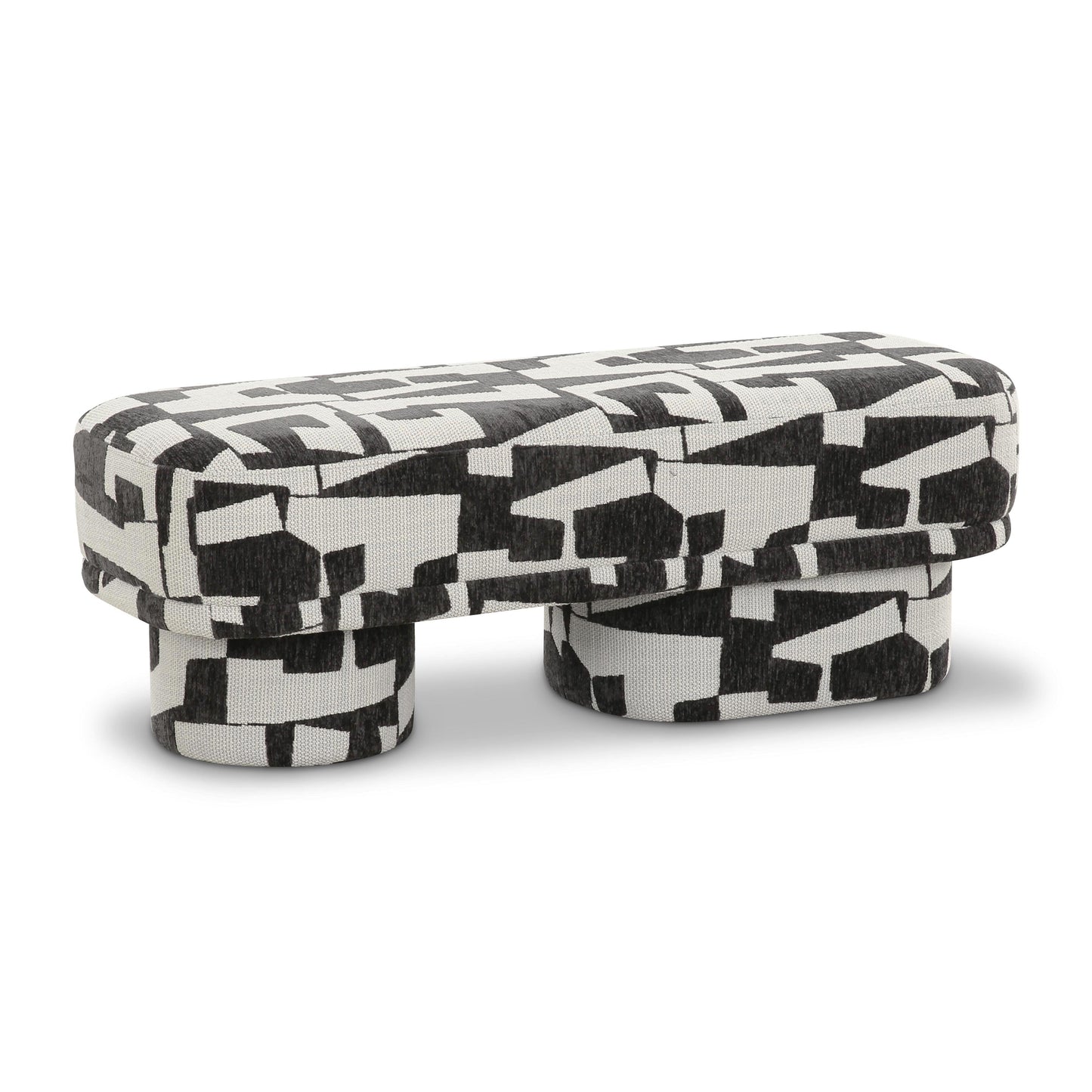 Lena Black & White Jacquard Bench