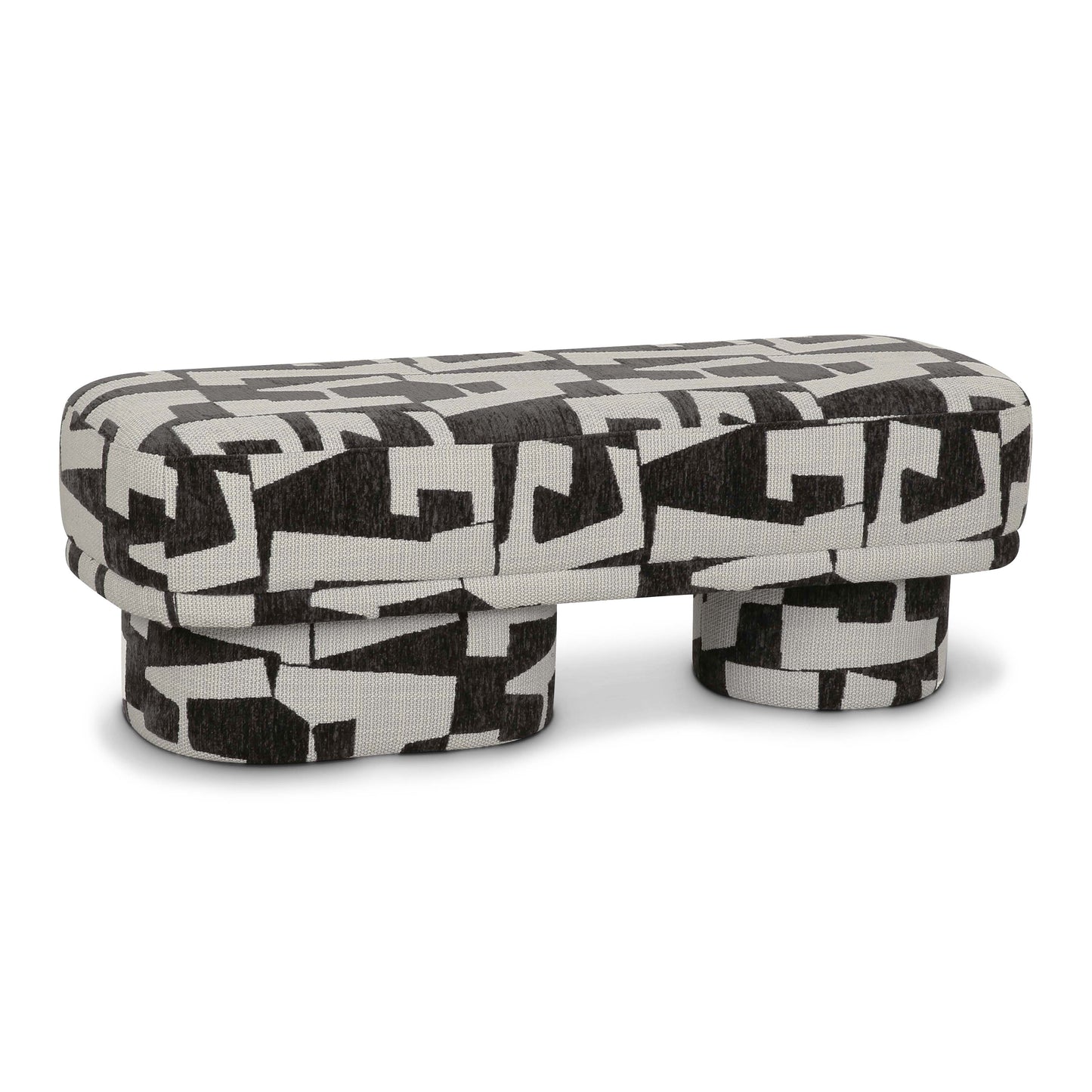 Lena Black & White Jacquard Bench