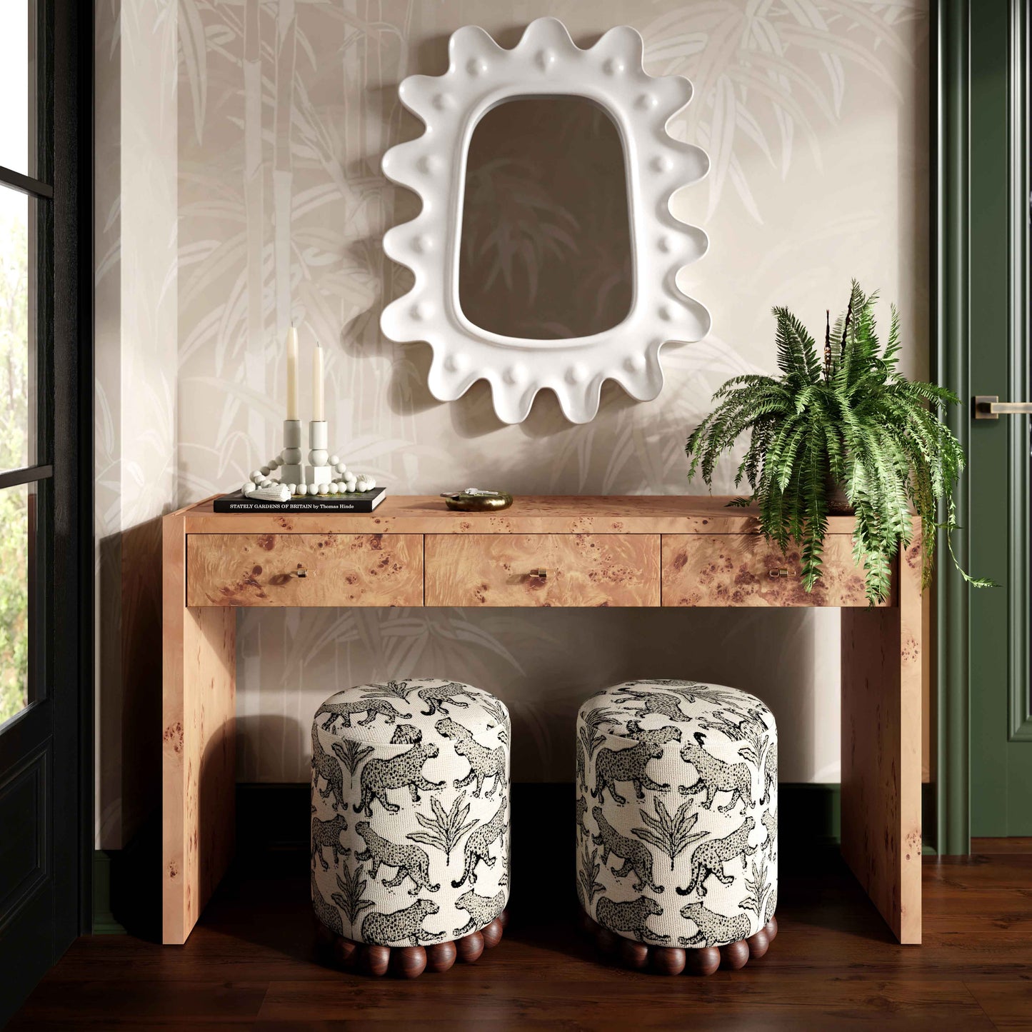 Dex Leopard Jacquard Mini Ottoman