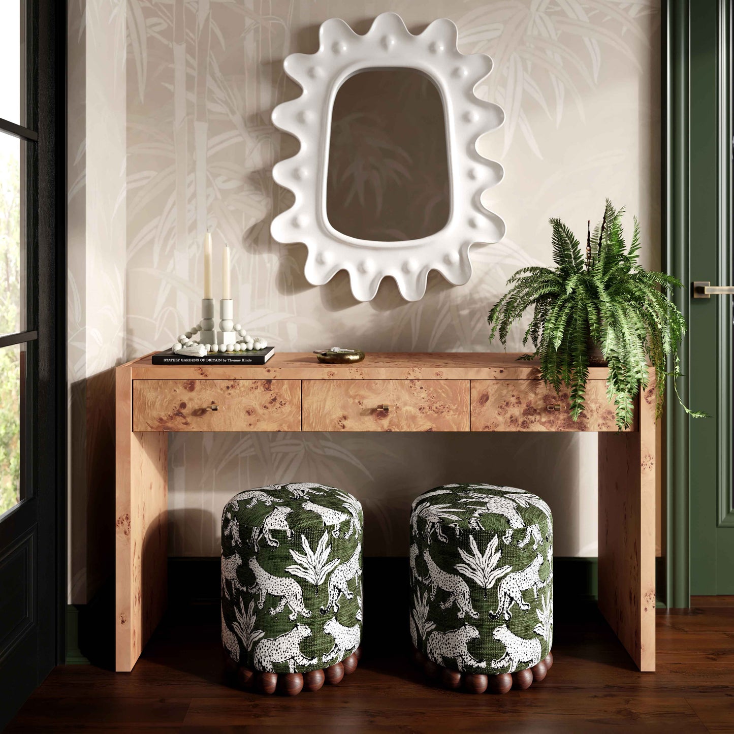 Dex Leopard Jacquard Mini Ottoman