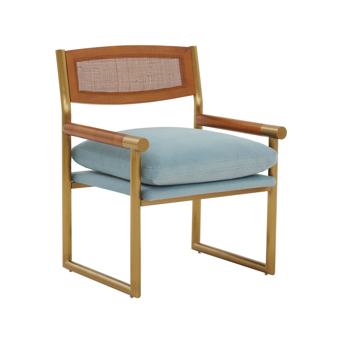Harlow Rattan Velvet Chair