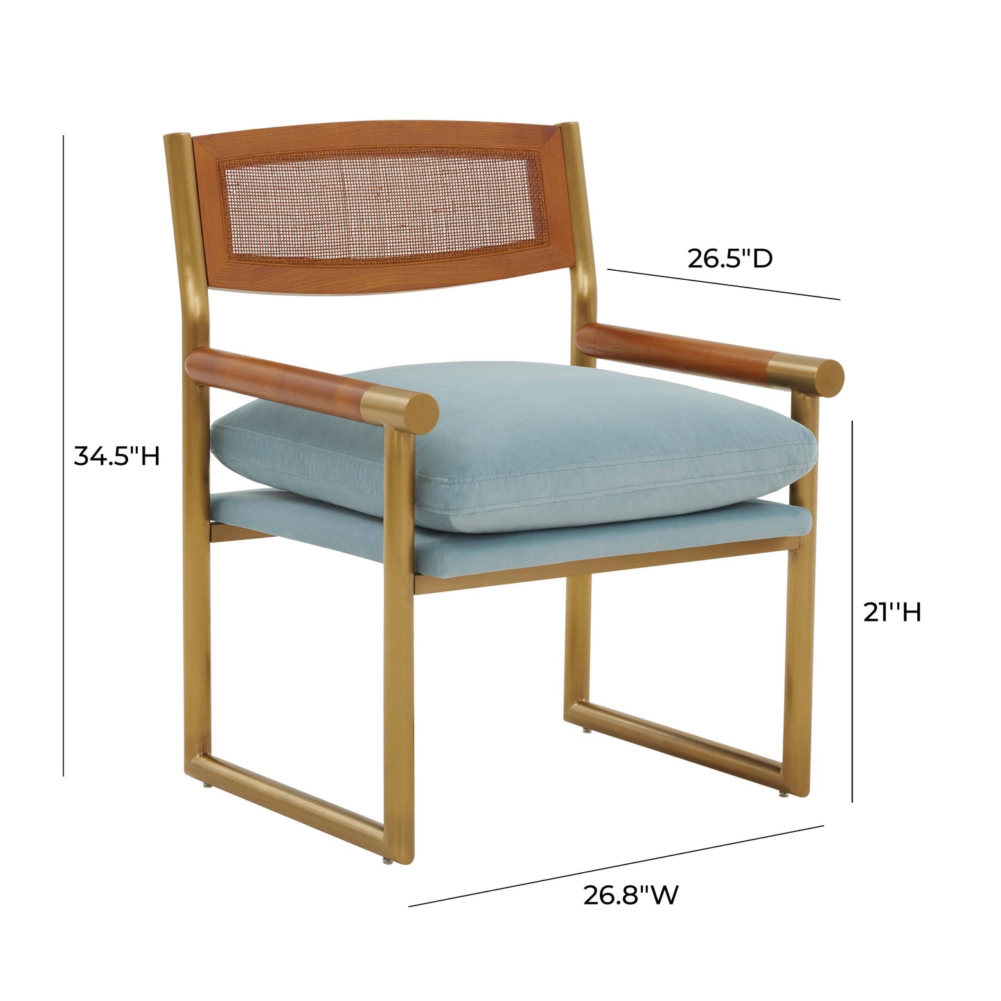 Harlow Rattan Velvet Chair