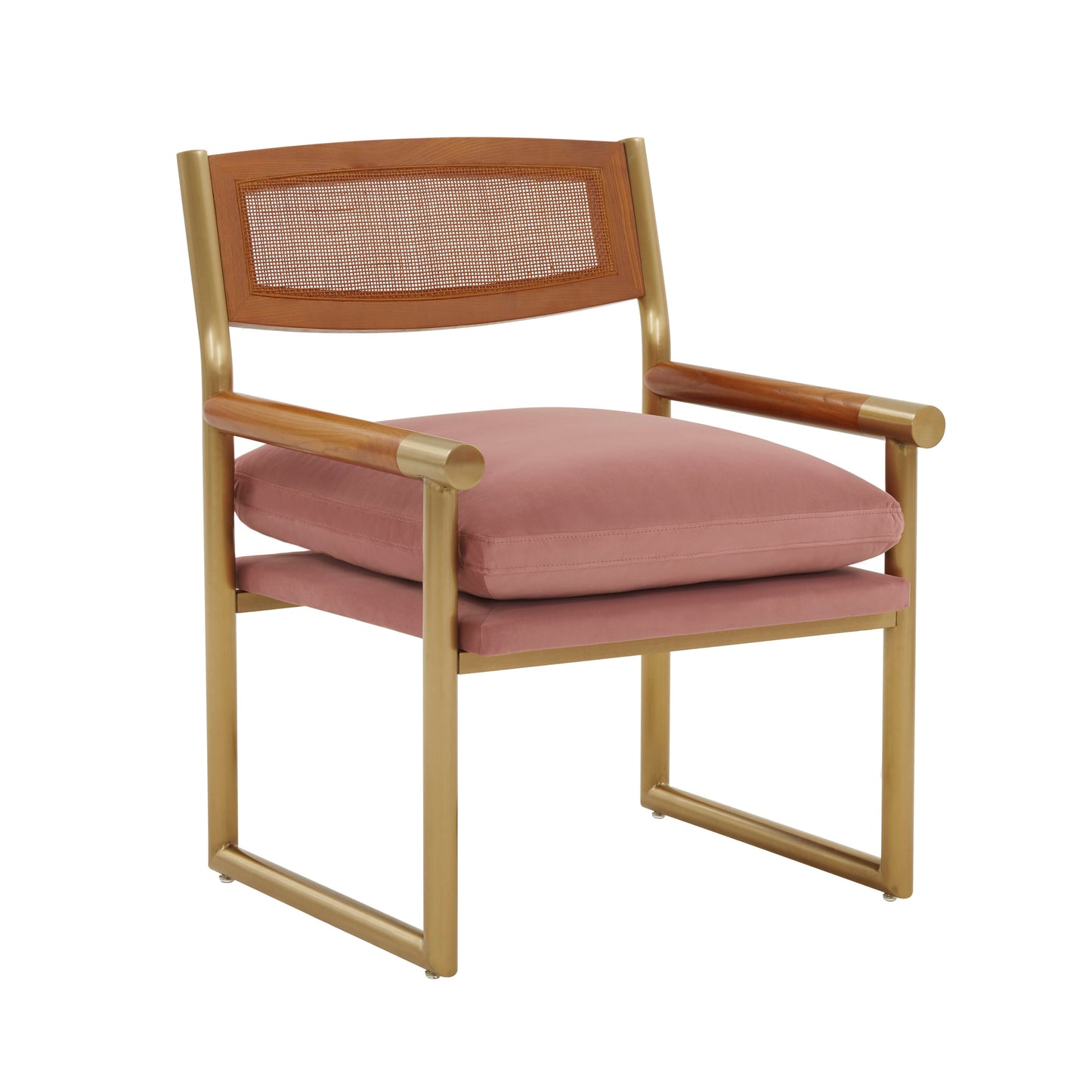 Harlow Rattan Velvet Chair