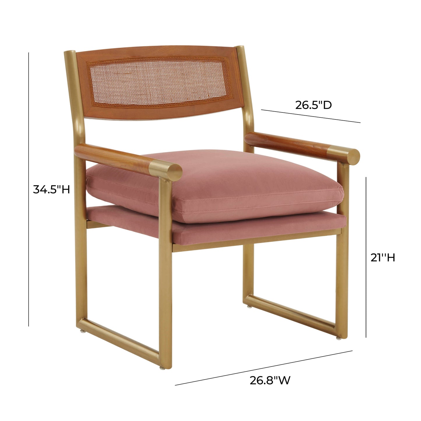 Harlow Rattan Velvet Chair