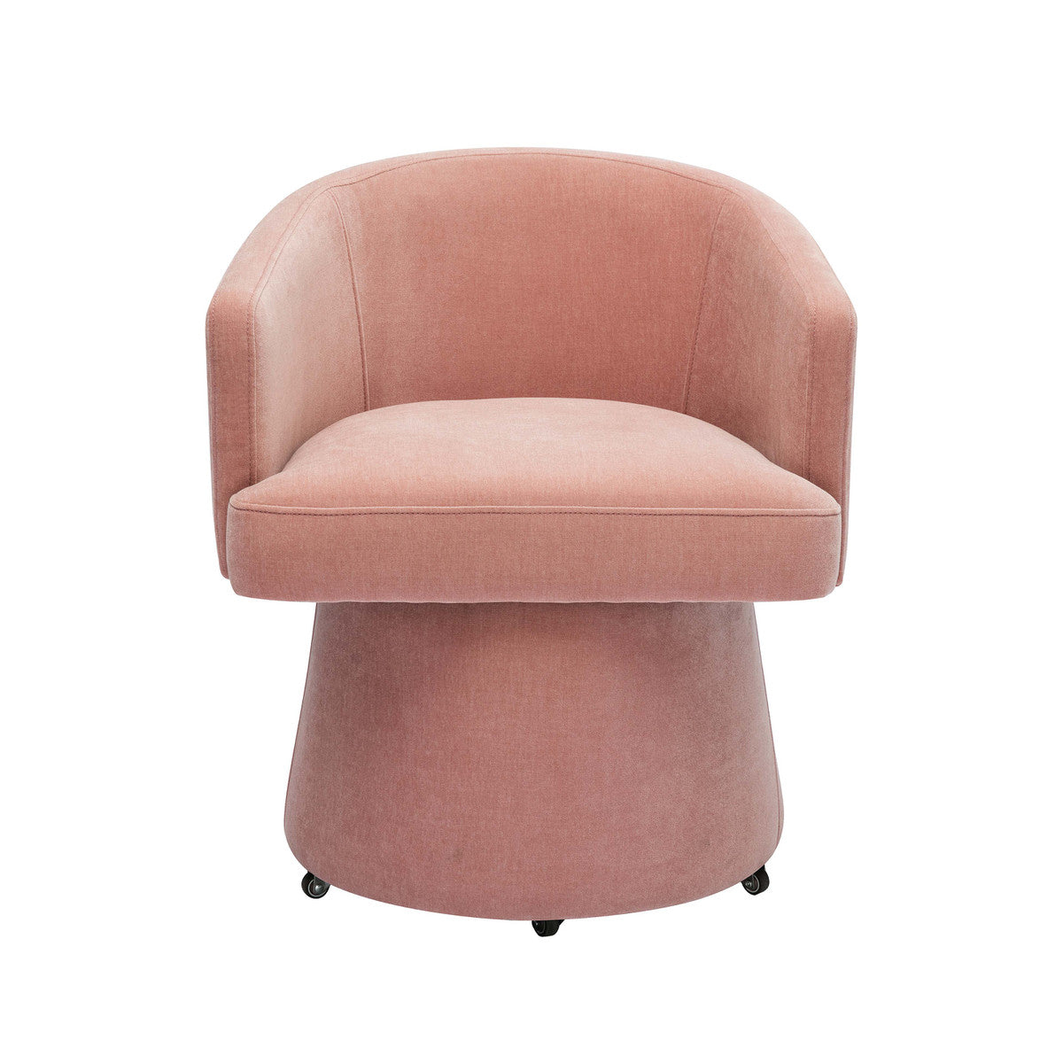 The Chloe Luxe Desk Chair Pink Chenille Front View