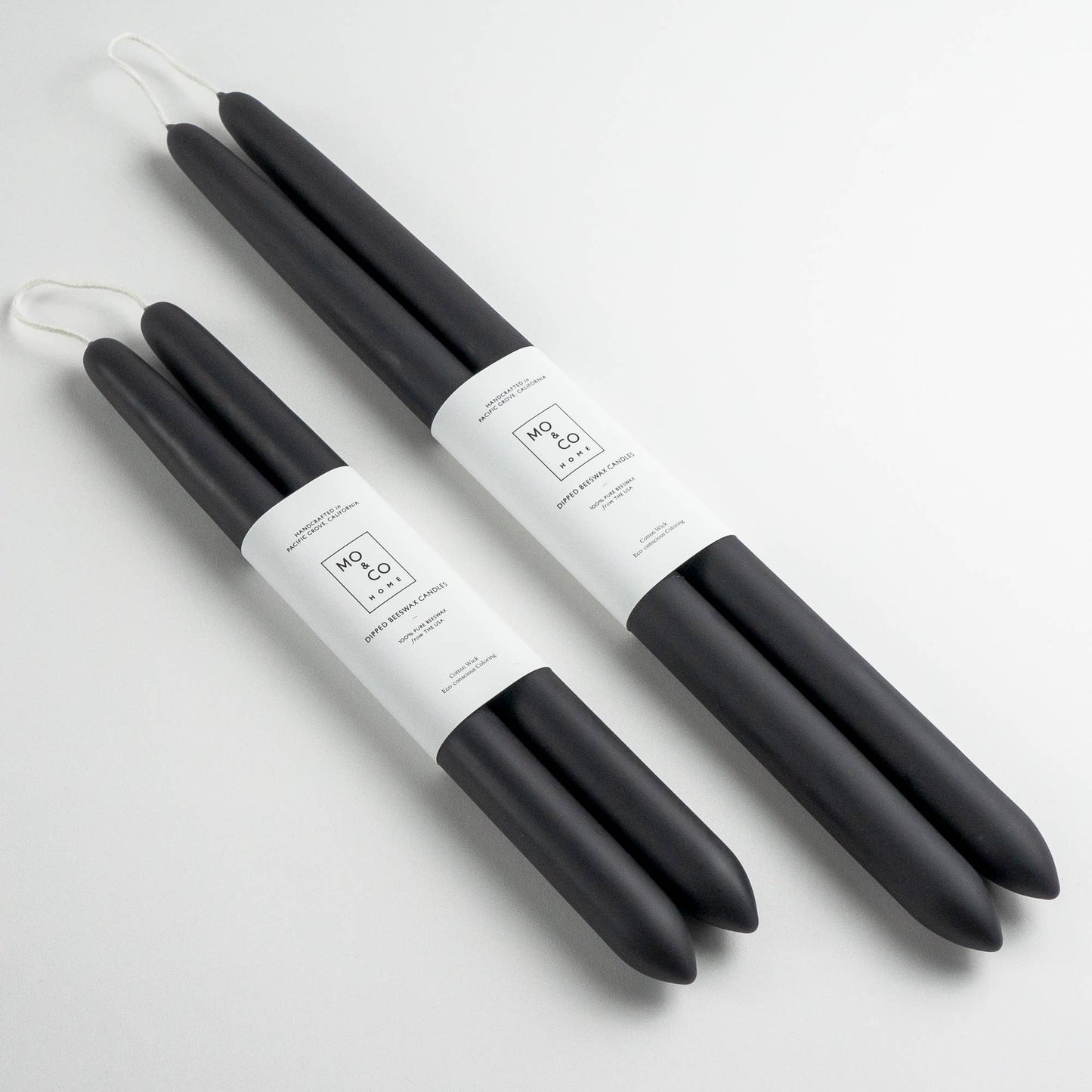 100% Beeswax Dipped Candles | Charcoal 14"