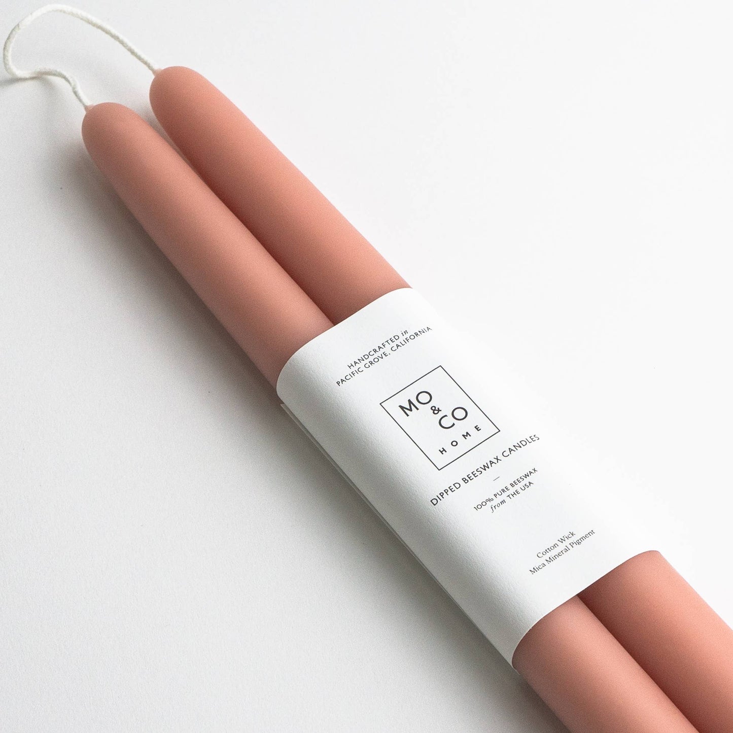100% Beeswax Dipped Candles | Terra Cotta 10" Taper Pair
