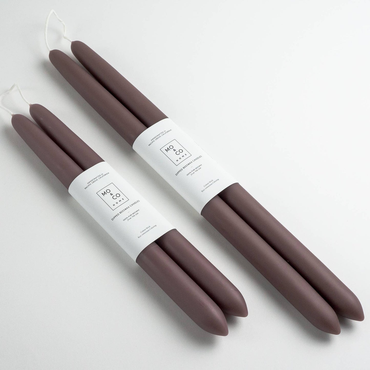 100% Beeswax Dipped Candles | Mauve 10"
