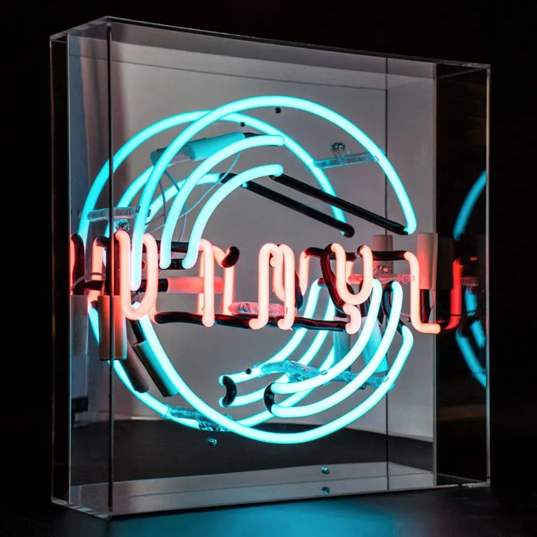 "Vinyl" Acrylic Box Neon Light