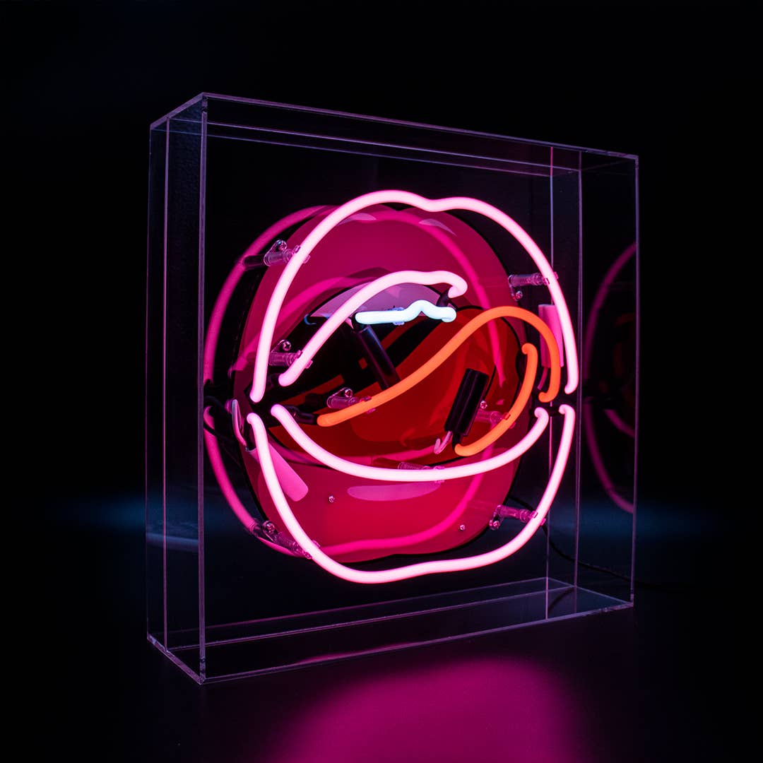 'Mouth' Acrylic Box Neon Light with Graphic