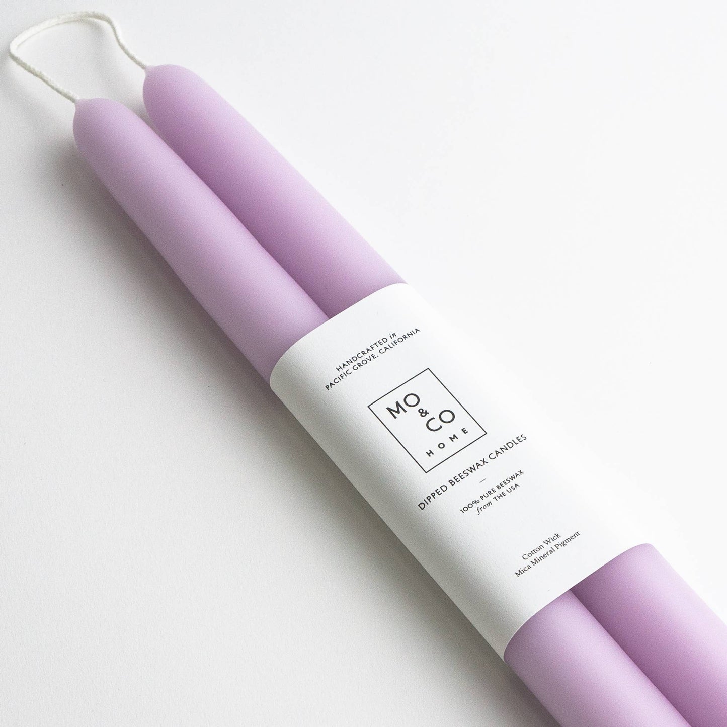 100% Beeswax Dipped Candles | Lilac 10"