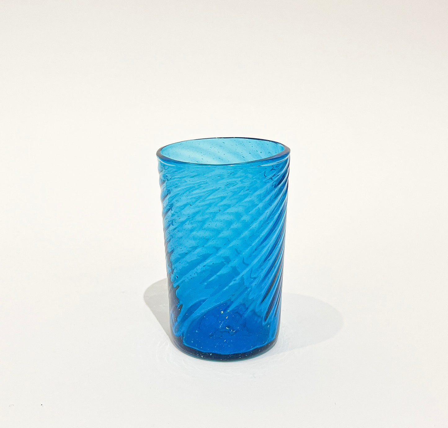 Cobalt Blue Optic Twist Glass