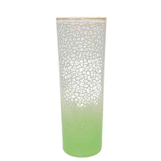 Vintage Green Ombre Crackle Collins Glasses