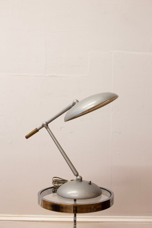 1950's Elbow Saucer Lamp with Original Circular Bulb