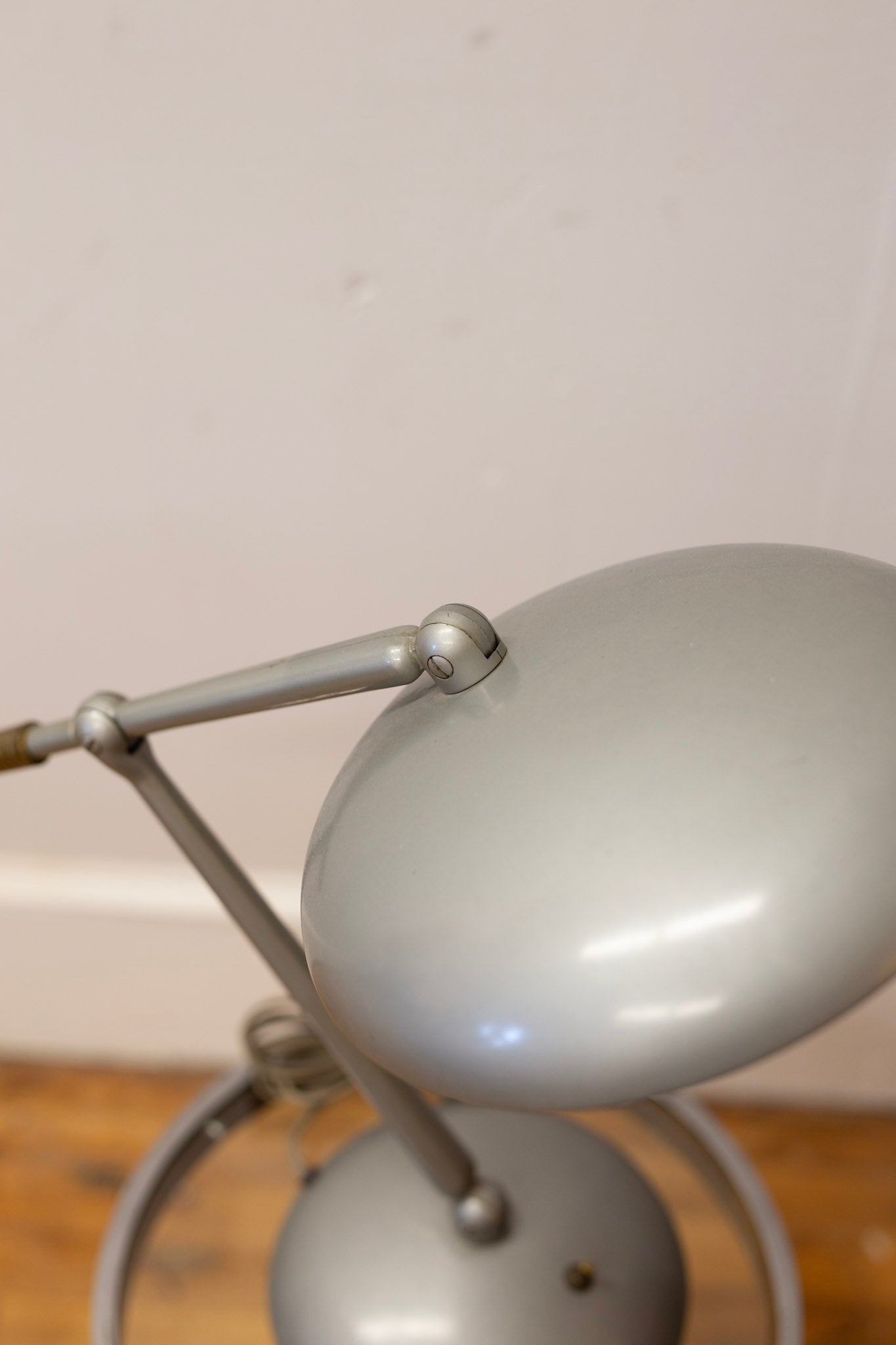 1950's Elbow Saucer Lamp with Original Circular Bulb