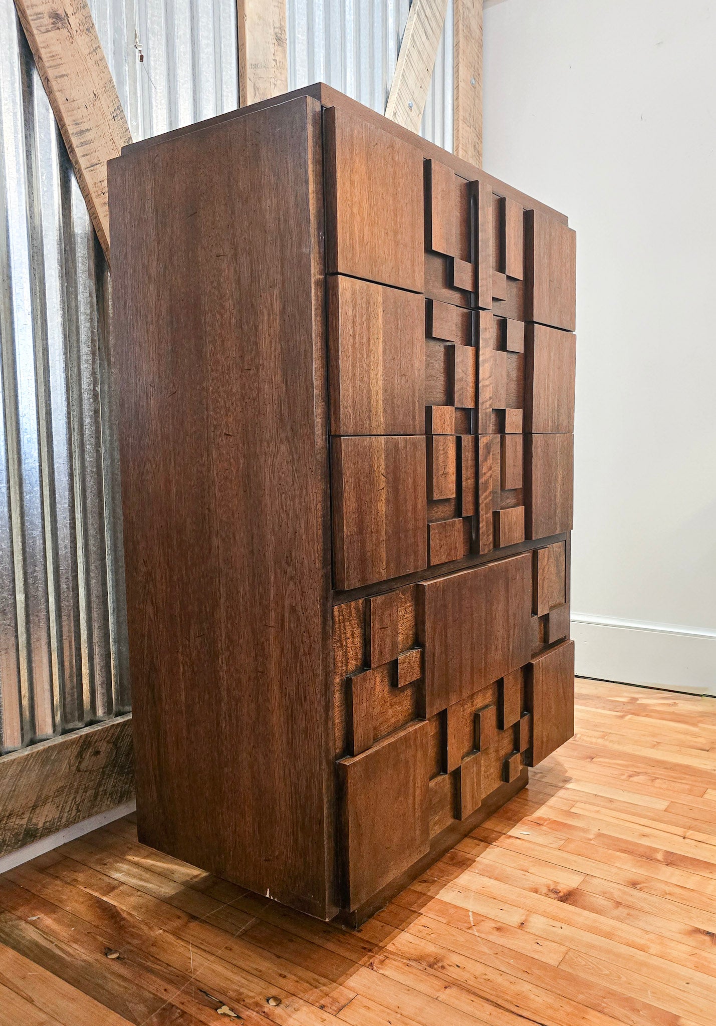 Lane Staccato Brutalist Tallboy Dresser