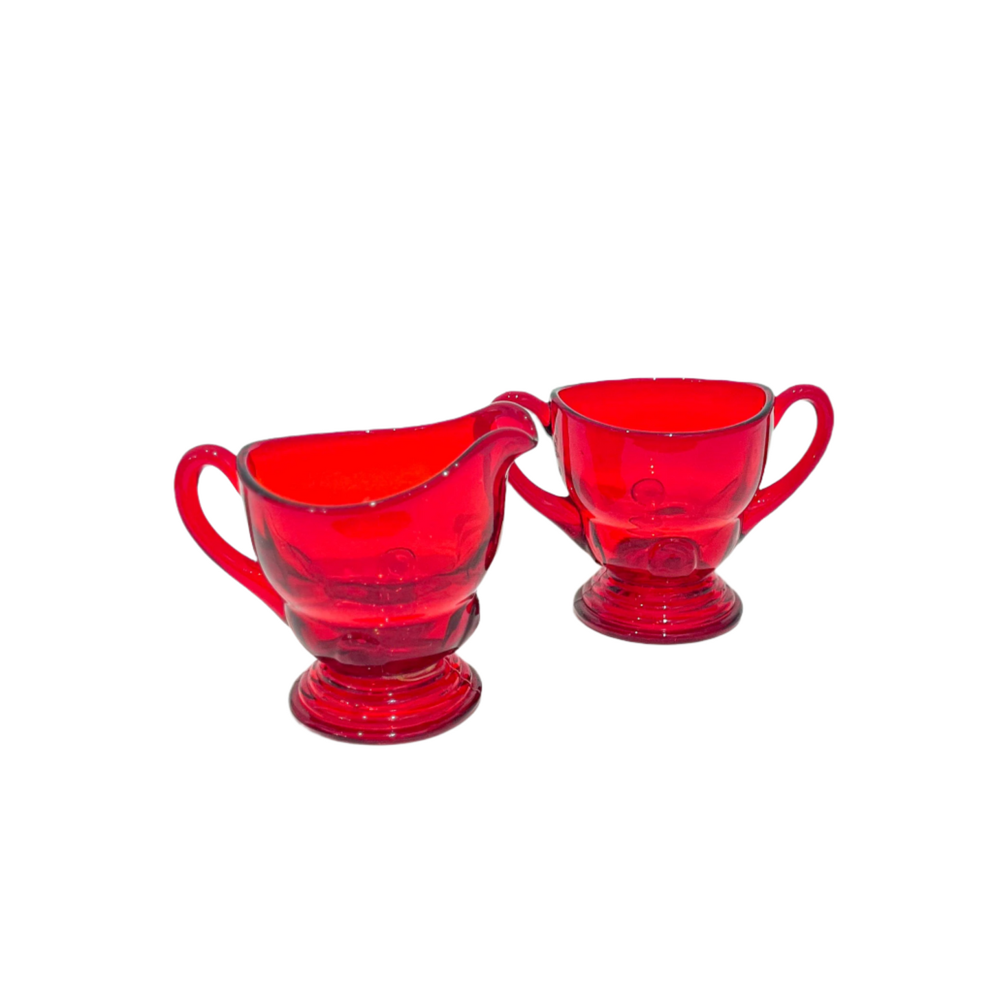 Ruby Moondrop Vintage Cream and Sugar Set