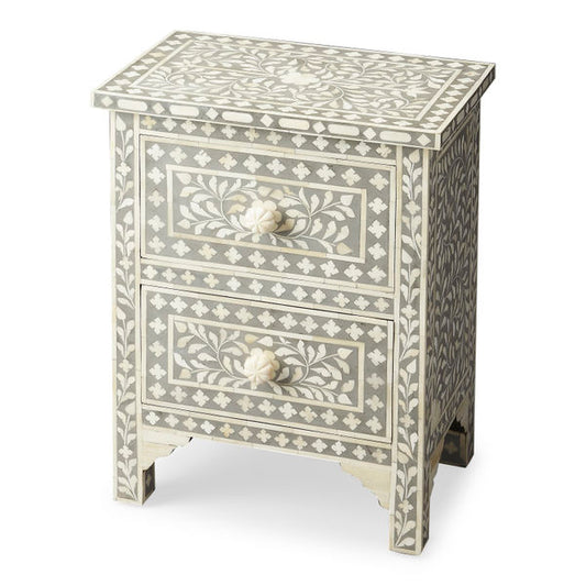 Vivienne Bone Inlay Gray Accent Chest