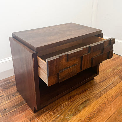 Lane Staccato Brutalist Bedside Table