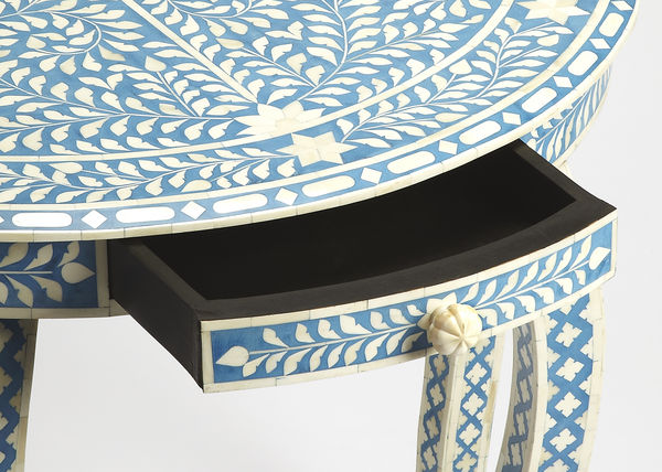 Vivienne Bone Inlay Demilune Console Table