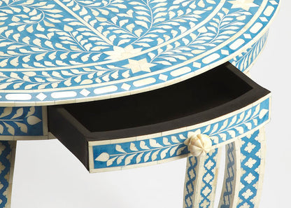 Vivienne Bone Inlay Demilune Console Table