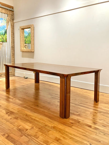 Rosewood and Leather Dining Set | Table & Six Chairs
