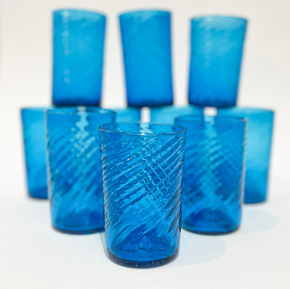 Cobalt Blue Optic Twist Glass