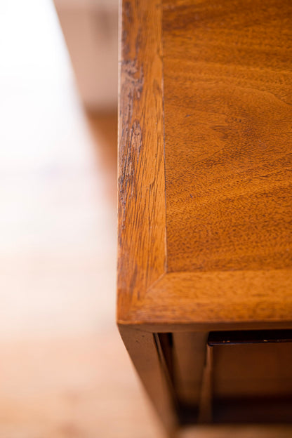 Edge detail of Century Mid-Century Modern Lowboy Dresser