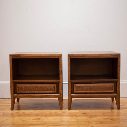 Closer view of Century Mid-Century Modern Nightstand Pair