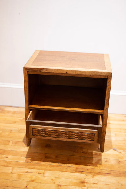 Century Mid-Century Modern Nightstand Pair drawer open